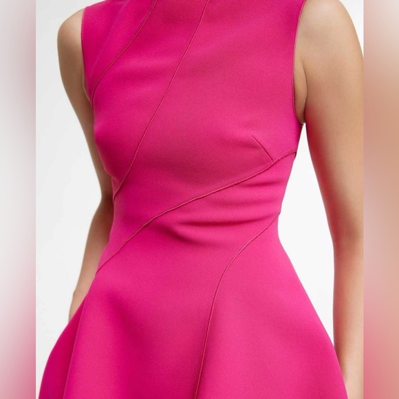 NWT Acler Rowe Mini Dress Azalea Pink Seamed Asymmetrical $370. Size 10 - Picture 5 of 12